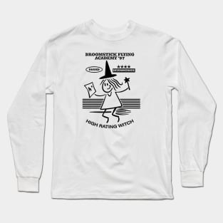 Flying Wizard Girl Magic Cute Cartoon Academy Tshirt Gift Long Sleeve T-Shirt